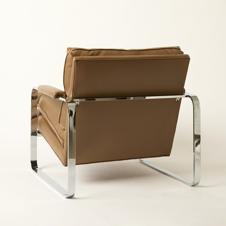 Chrome And Leather Lounge Chair