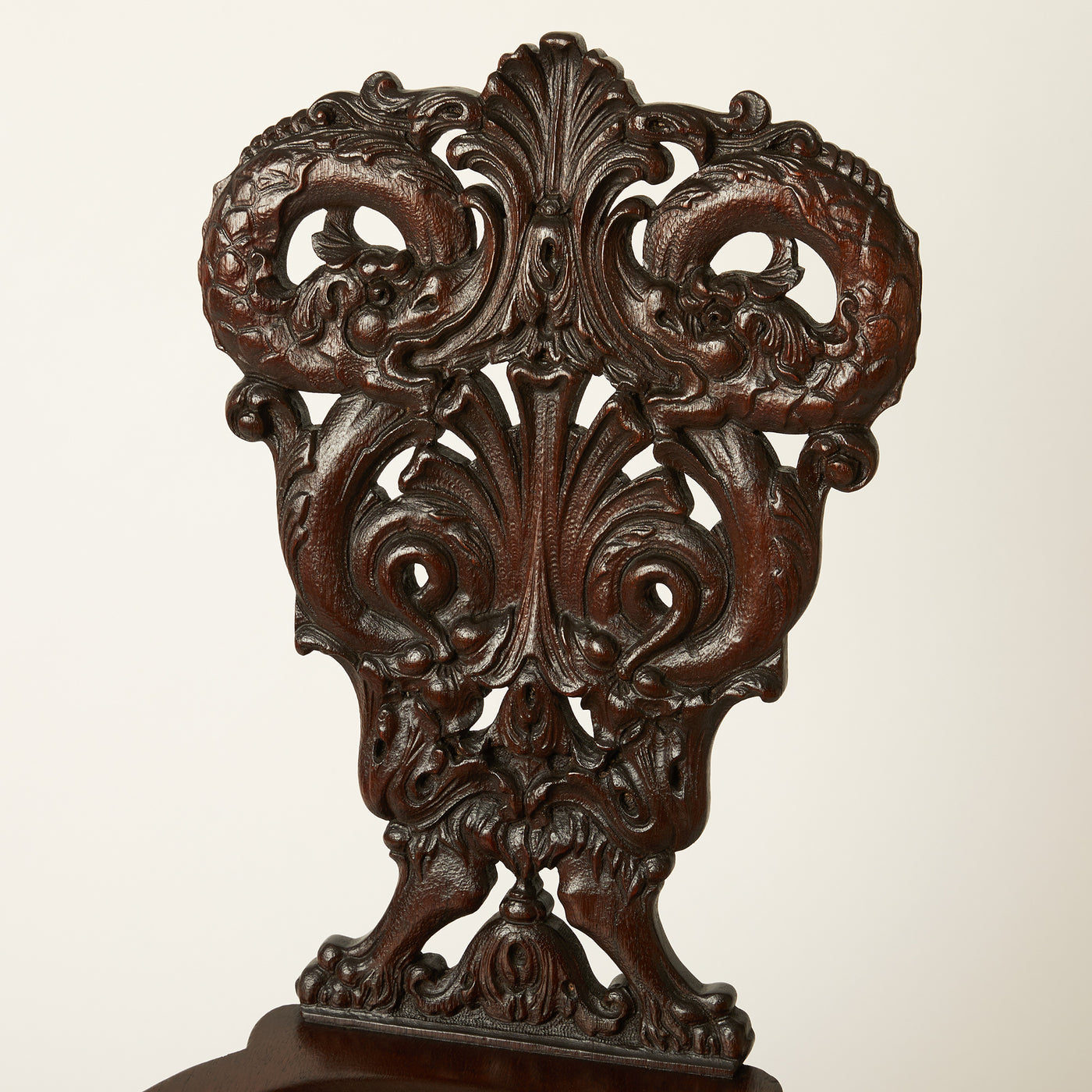 Late 19Th C. Carved Hall Chair, English