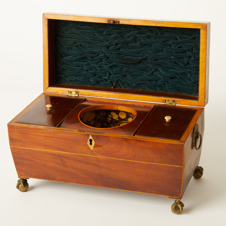 Antique Tea Caddy Wooden Box