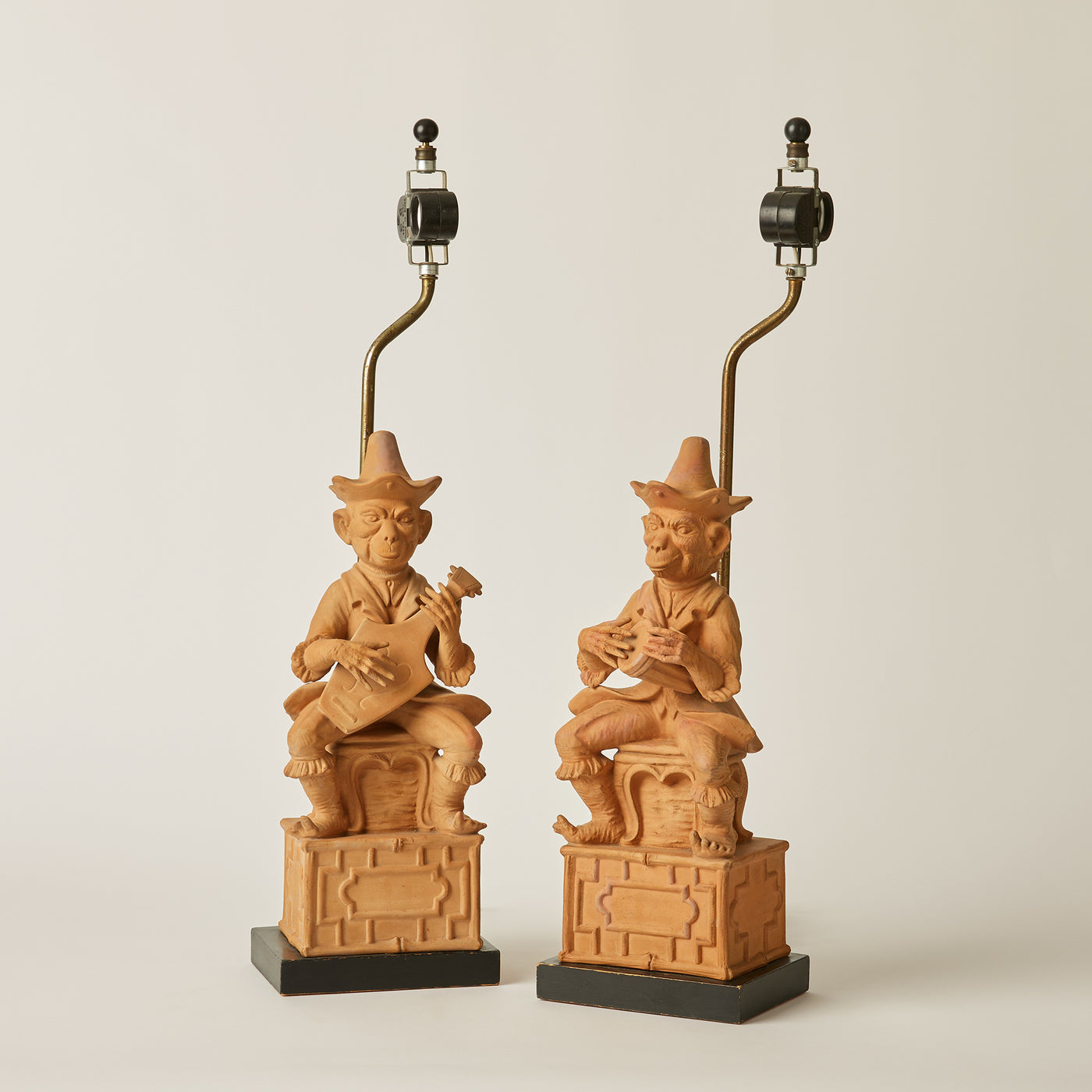 Pair of Monkey Lamps Italian, C. 1950