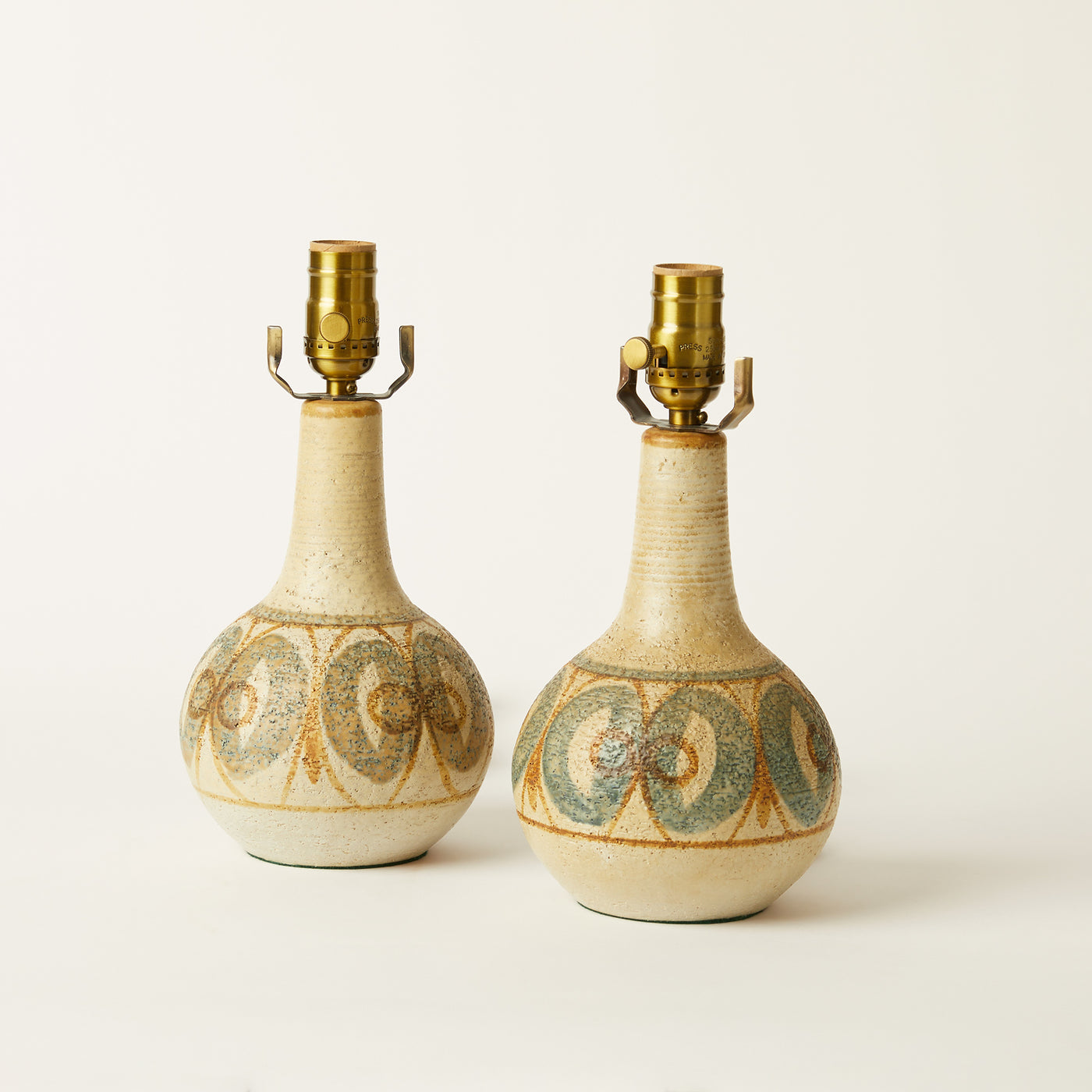 Pair Of Danish Ceramic Lamps C. 1960