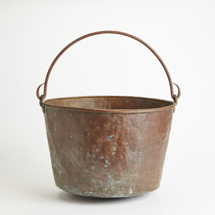 Rustic Copper Coal Bucket with Handle