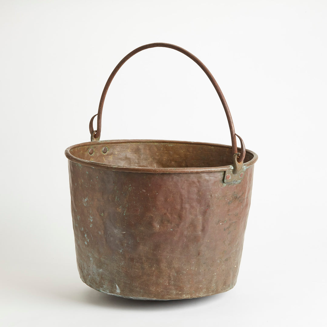 Rustic Copper Coal Bucket with Handle