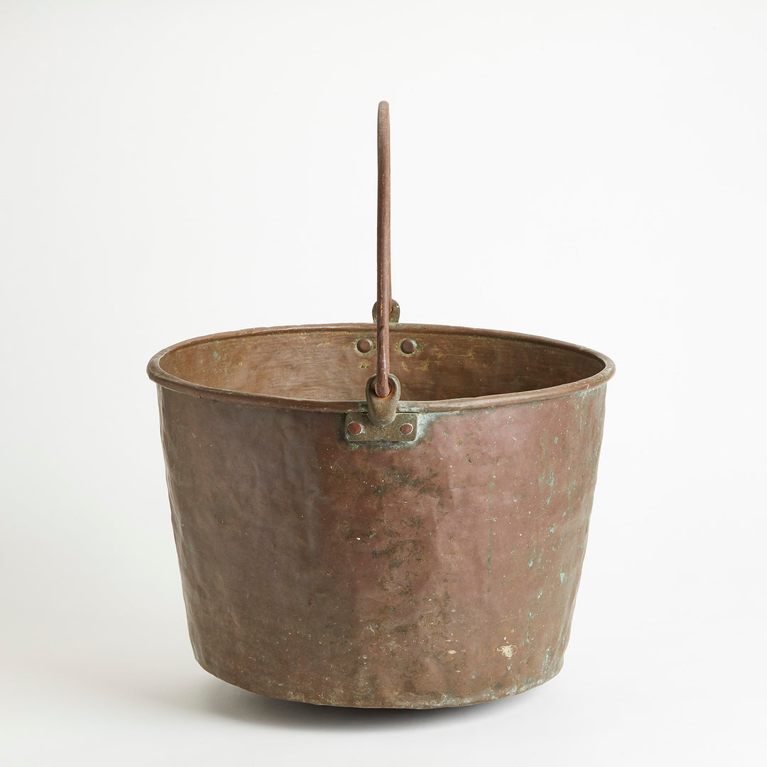 Rustic Copper Coal Bucket with Handle
