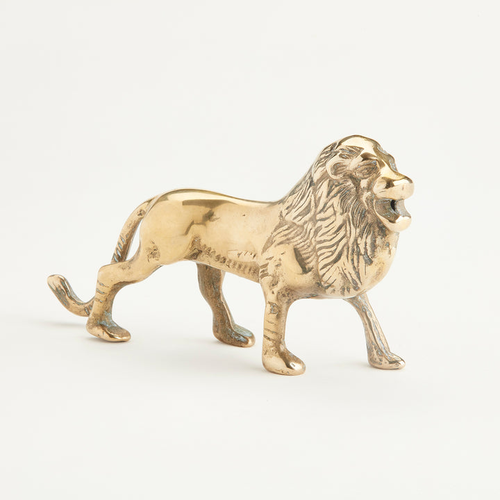 Solid Brass Lion Figurine