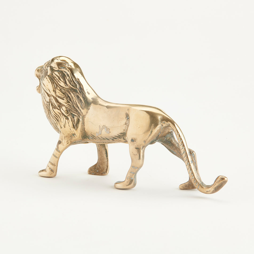 Solid Brass Lion Figurine