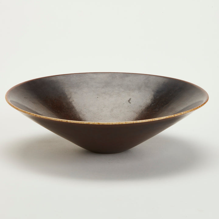 Mid Century Brown Ceramic Bowl, Swedish