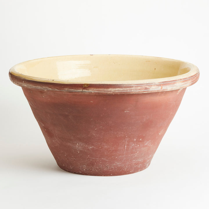 Large Ceramic Bowl / Vessel with Yellow Glaze