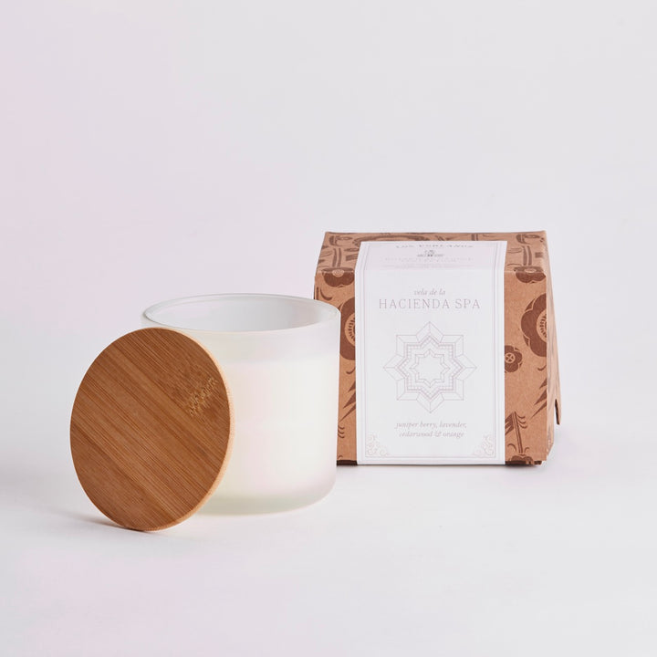 Pablanos Farms Cedarwood &amp; Orange Candle / Vela de la Hacienda Spa, 16oz,