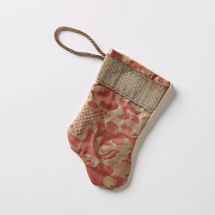 Antique Textile Christmas Stocking Ornament by B. Viz Design