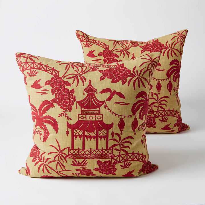 Red Pagoda Custom Pillow