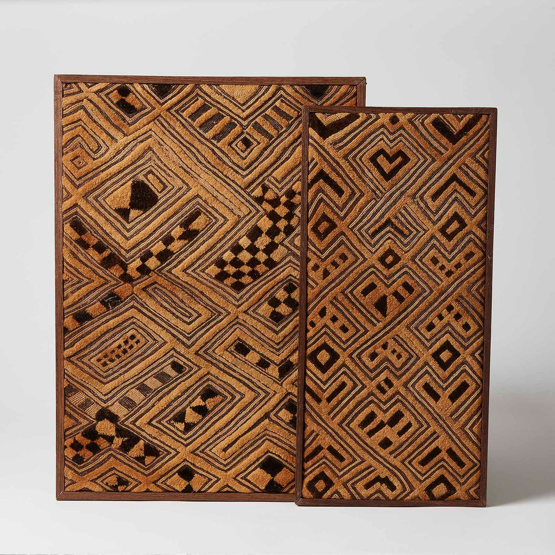 Small Framed Antique Kuba Cloth