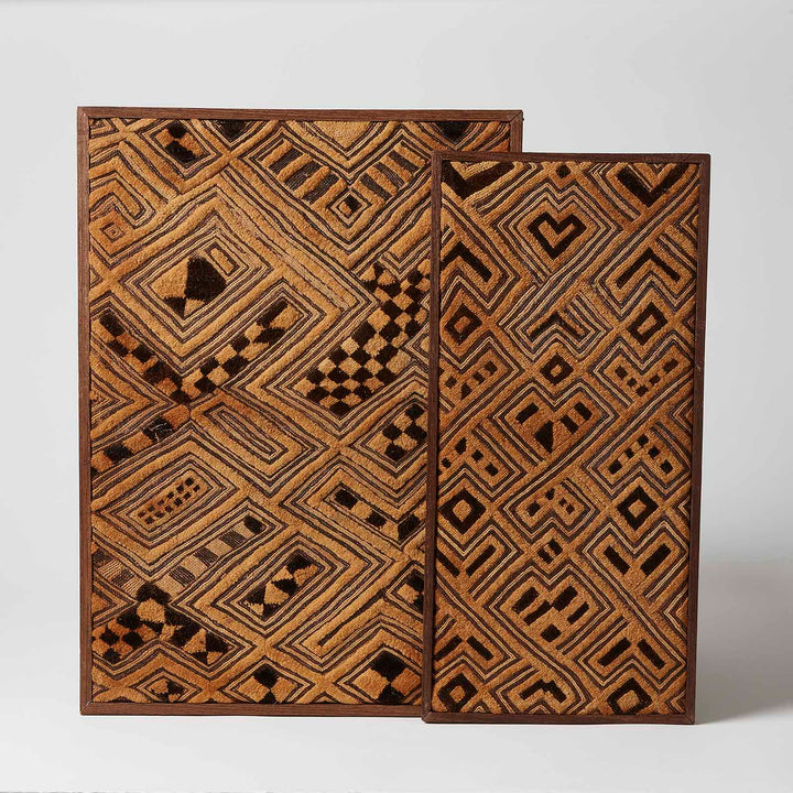 Small Framed Antique Kuba Cloth