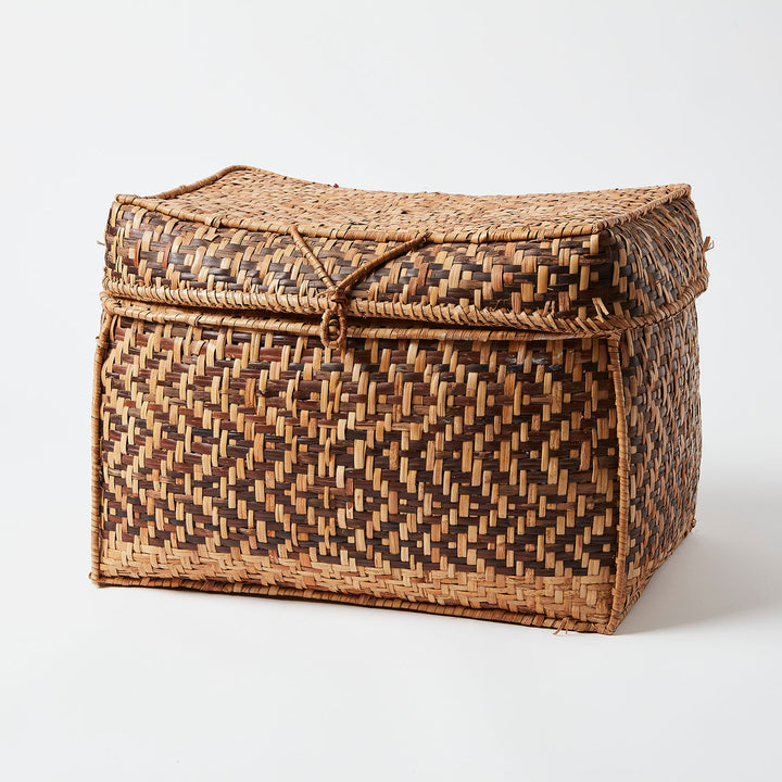Vintage Indonesian Basket with Lid
