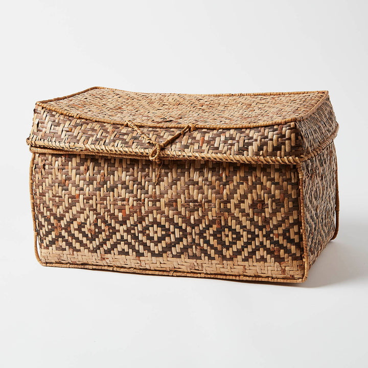 Vintage Indonesian Basket with Lid