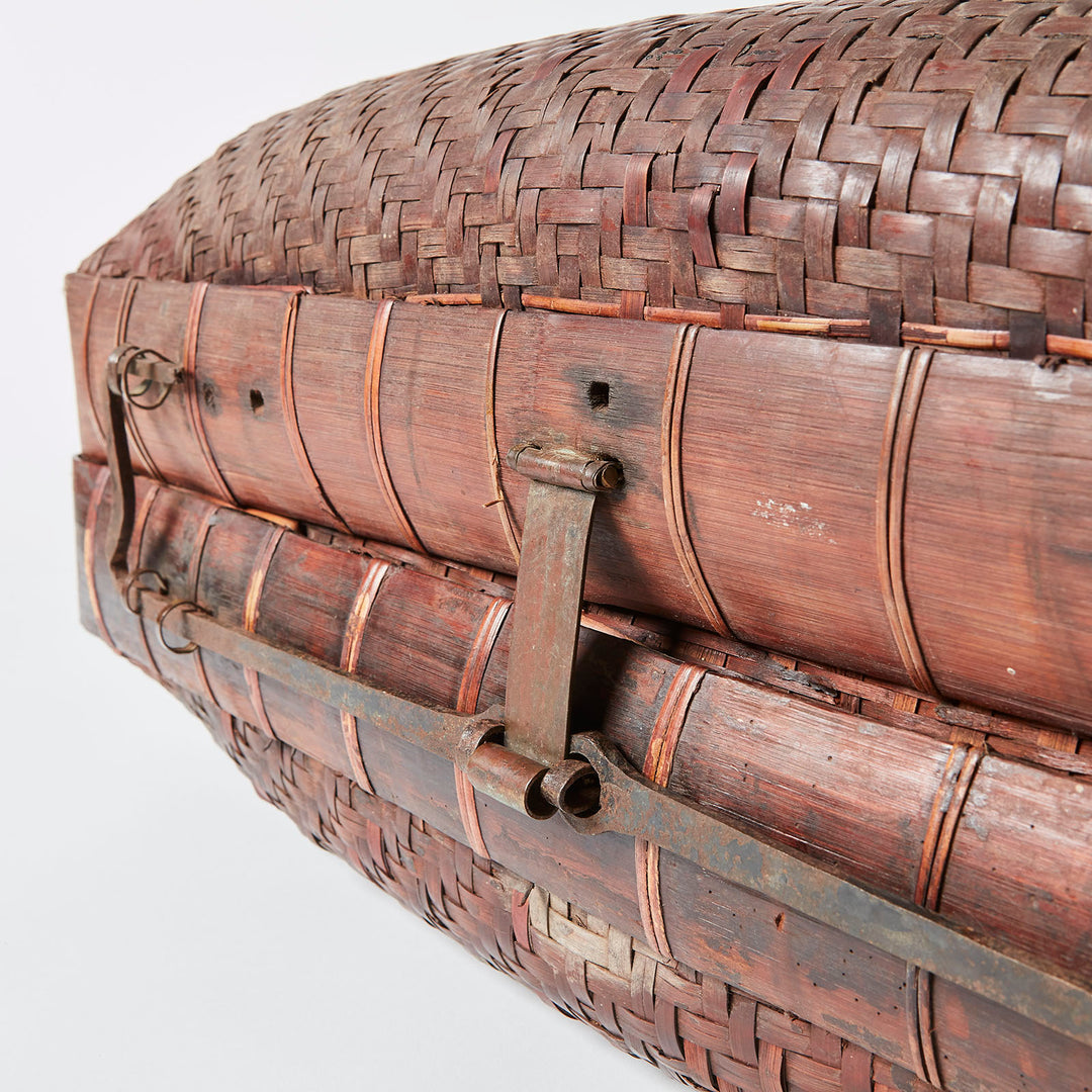 Woven Suitcase with Brass Fittings, Chinese