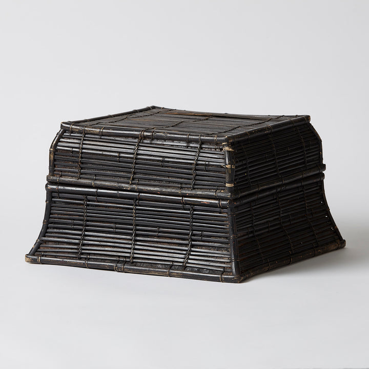 Black Lacquer Square Basket, Lombok