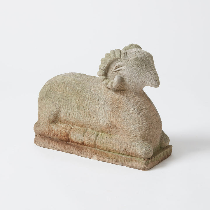 Carved Stone Lamb, India