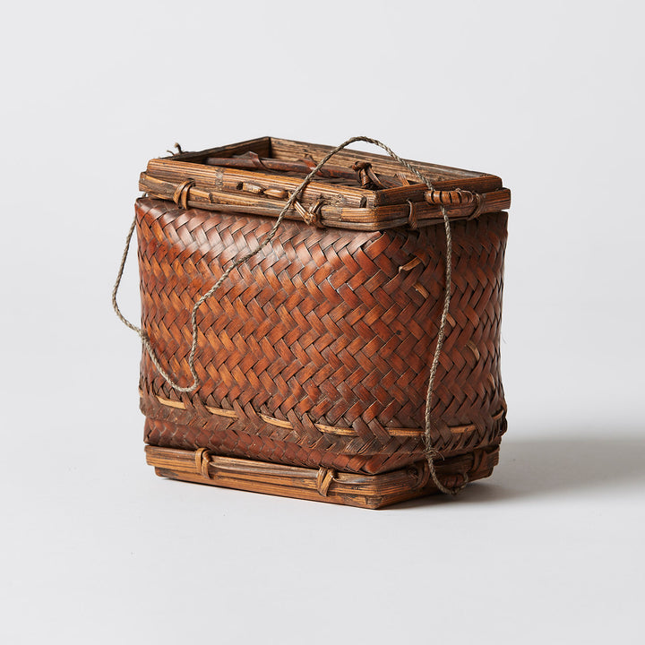 Vintage Woven Rattan Gathering Basket, Philippines