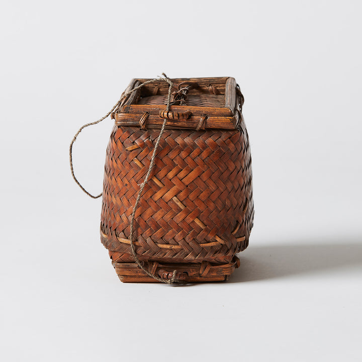 Vintage Woven Rattan Gathering Basket, Philippines