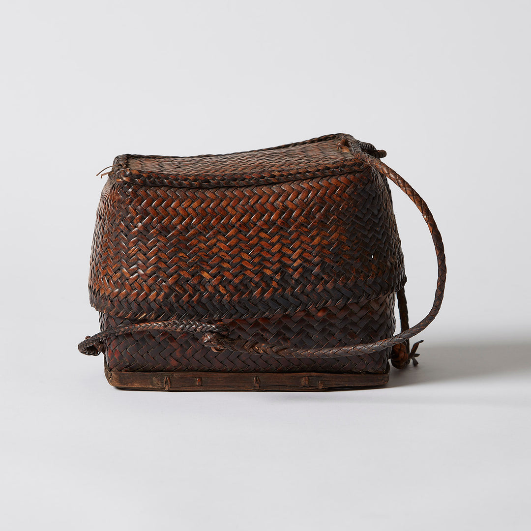 Antique Handwoven Pasiking Basket Backpack, Philippines