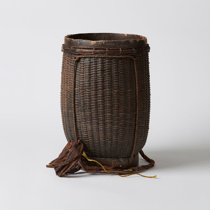 Large Antique Woven Southeast Asian Gathering Basket