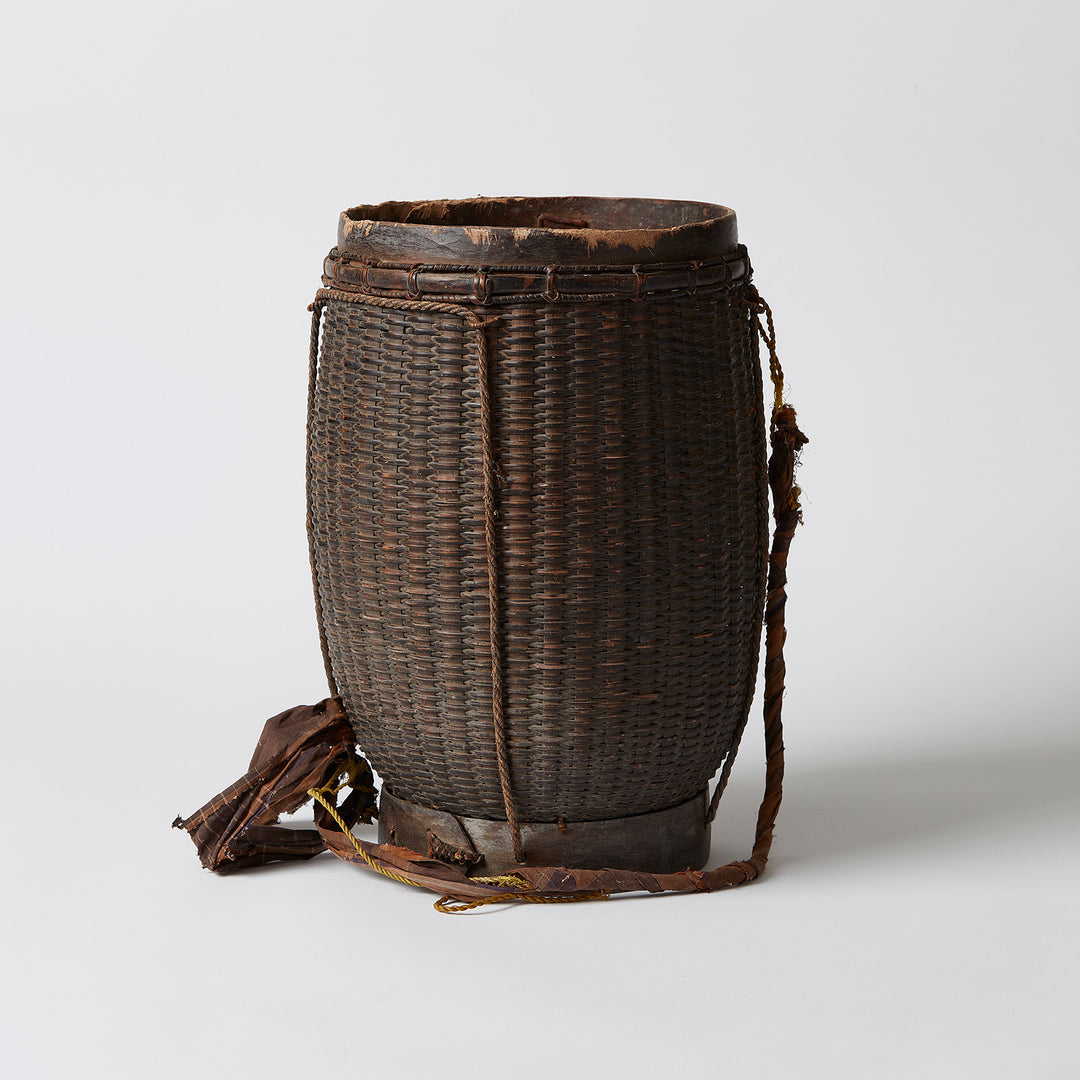 Large Antique Woven Southeast Asian Gathering Basket