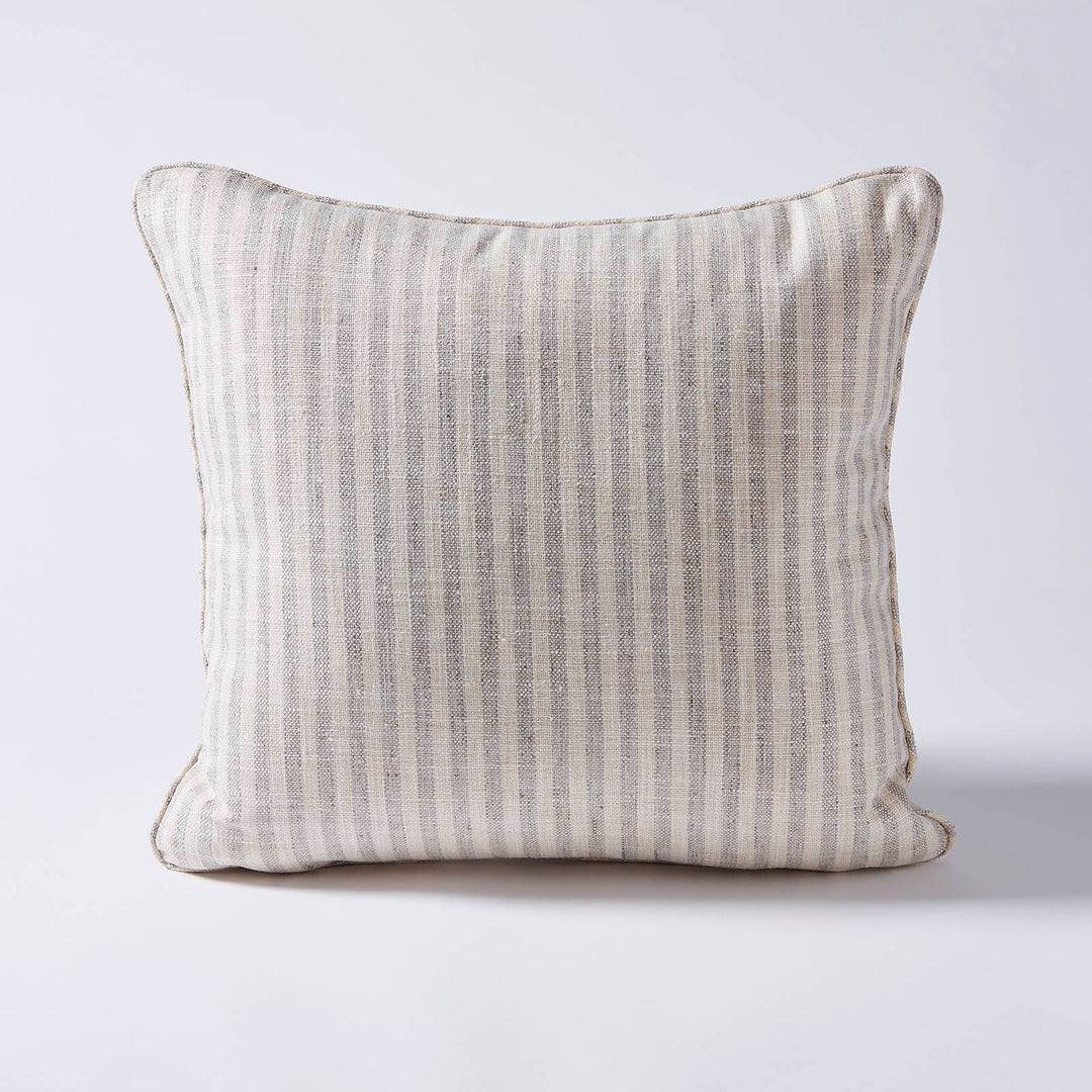 Hand stitched linen pillow by artist Pamela Sztybel