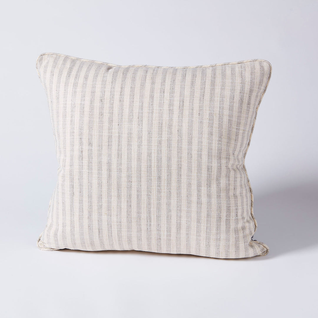 Hand stitched linen pillow by artist Pamela Sztybel