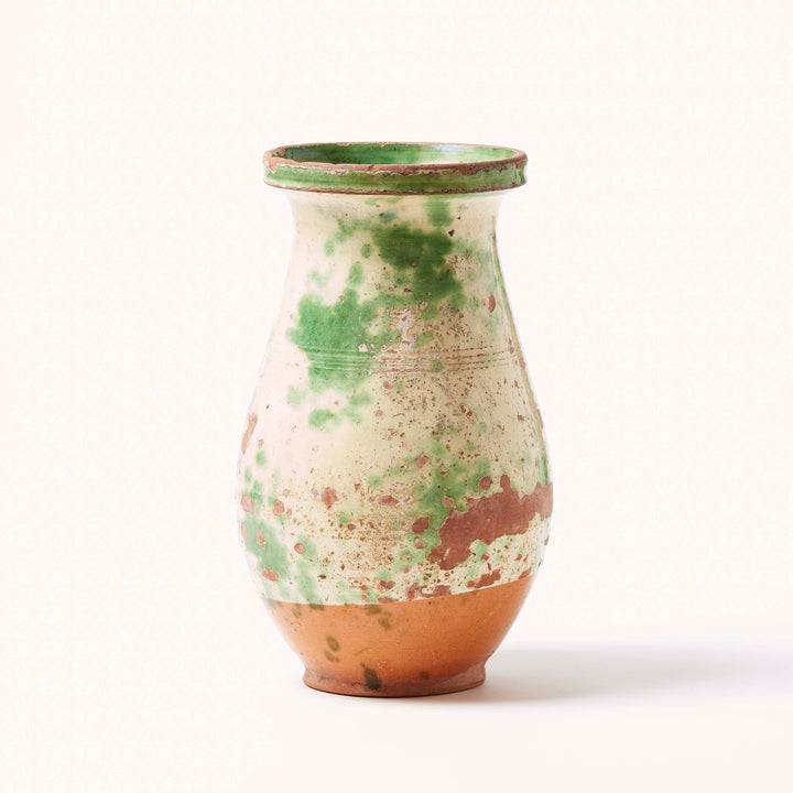 Hungarian Provincial Cream and Green Glazed Pitcher, c. 1880–1900