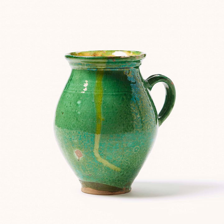 Emerald-Glazed Earthenware Pitcher, c. 1900–1920