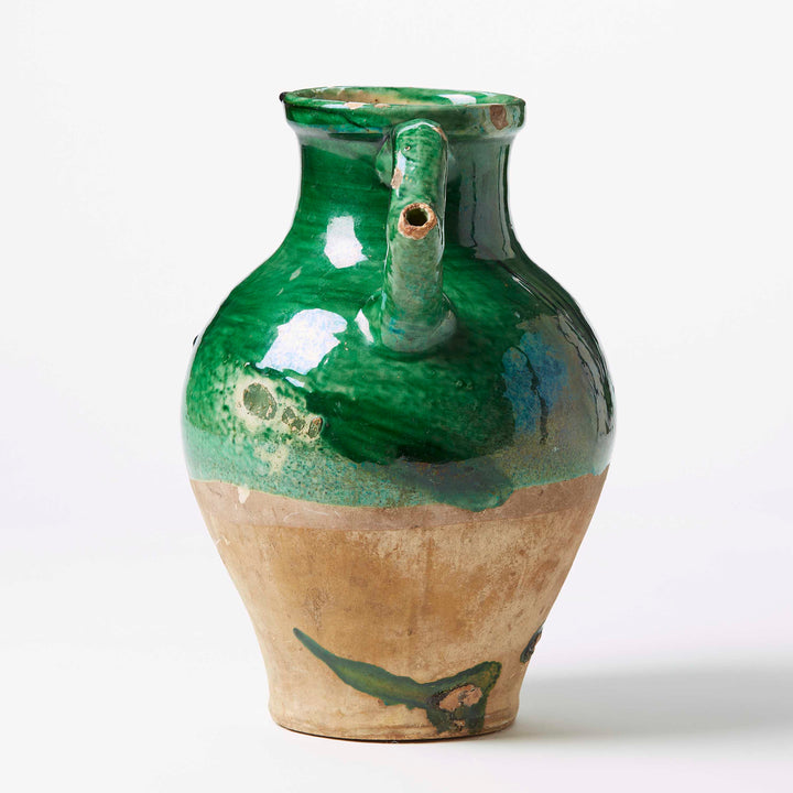 Rare Green Glazed Cruche, French, c. Late 18th to Early 19th century