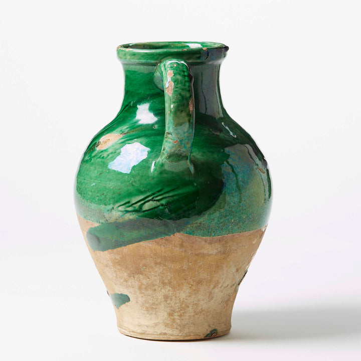 Rare Green Glazed Cruche, French, c. Late 18th to Early 19th century