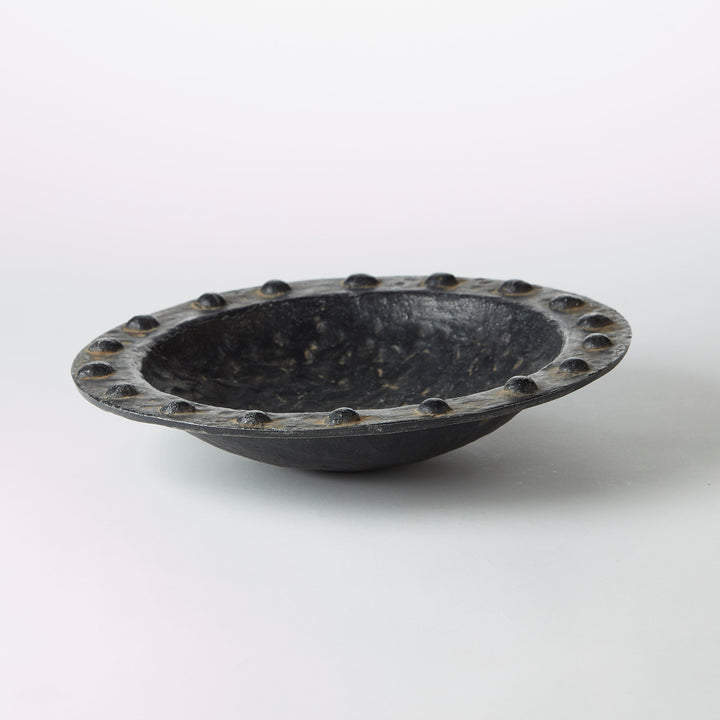 Wax-Cast Iron Semilla Bowl with Studded / Seeded Rim