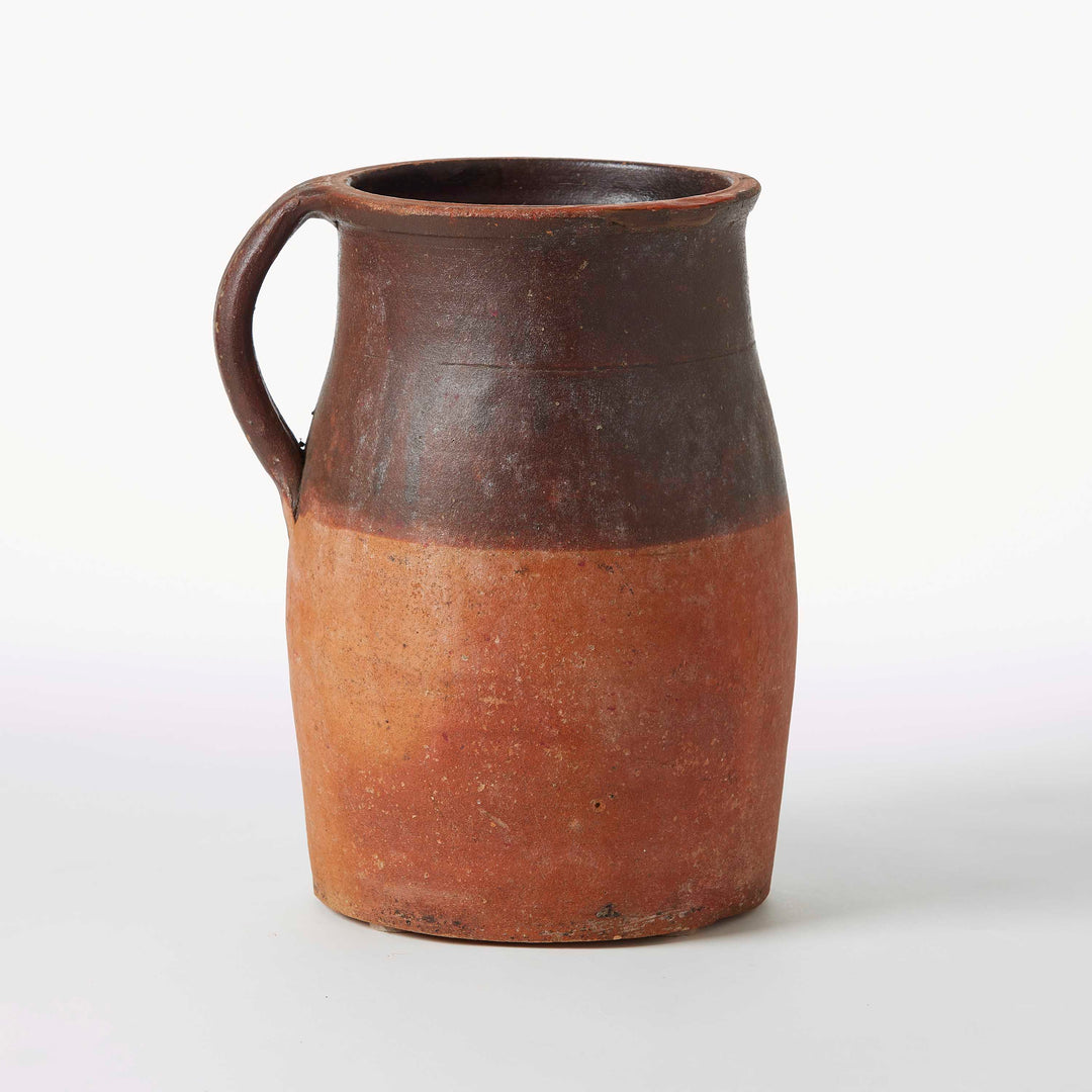 Large French Provincial Two-Tone Earthenware Pitcher