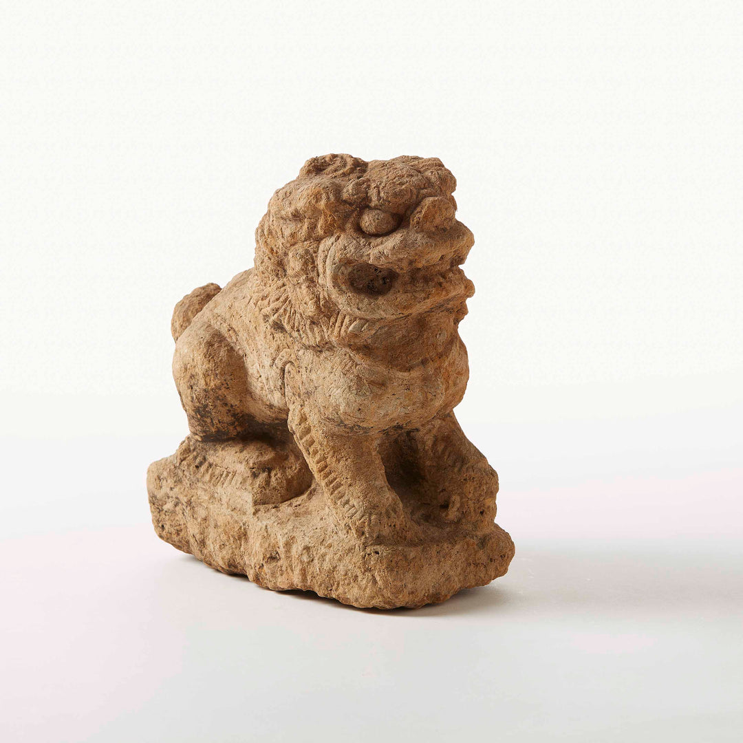 Chinese Carved Stone Guardian Lion, Late Qing Dynasty to early Republic Period