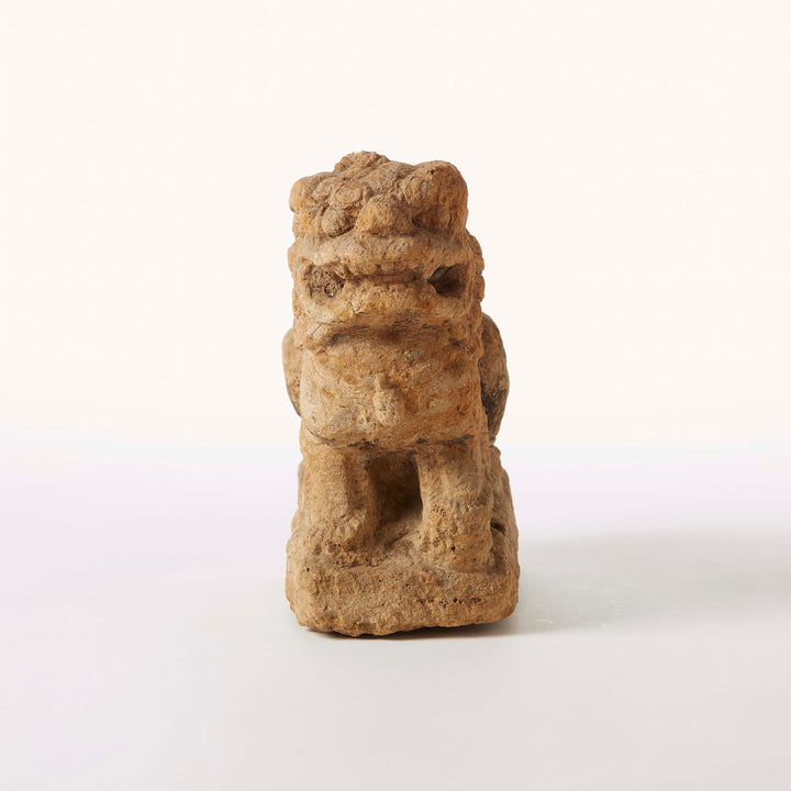 Chinese Carved Stone Guardian Lion, Late Qing Dynasty to early Republic Period