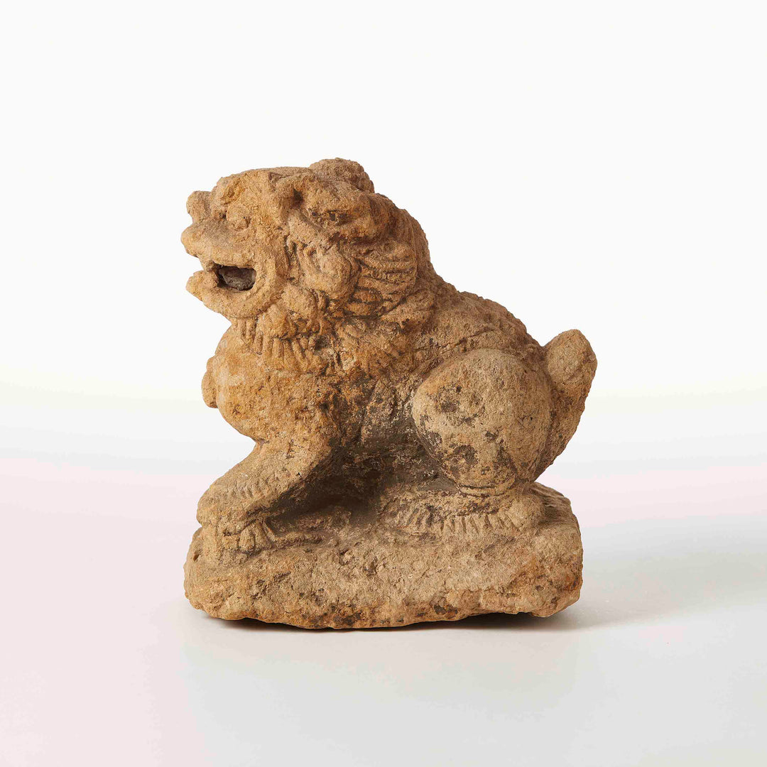 Chinese Carved Stone Guardian Lion, Late Qing Dynasty to early Republic Period