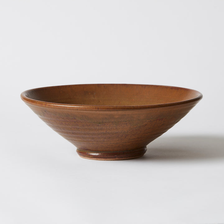 Large Dark, Ribbed Bowl