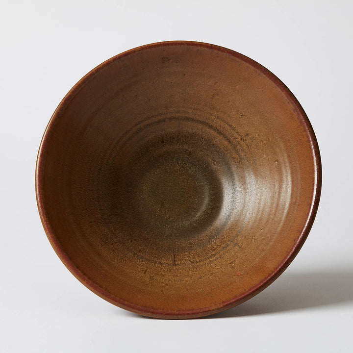 Large Dark, Ribbed Bowl