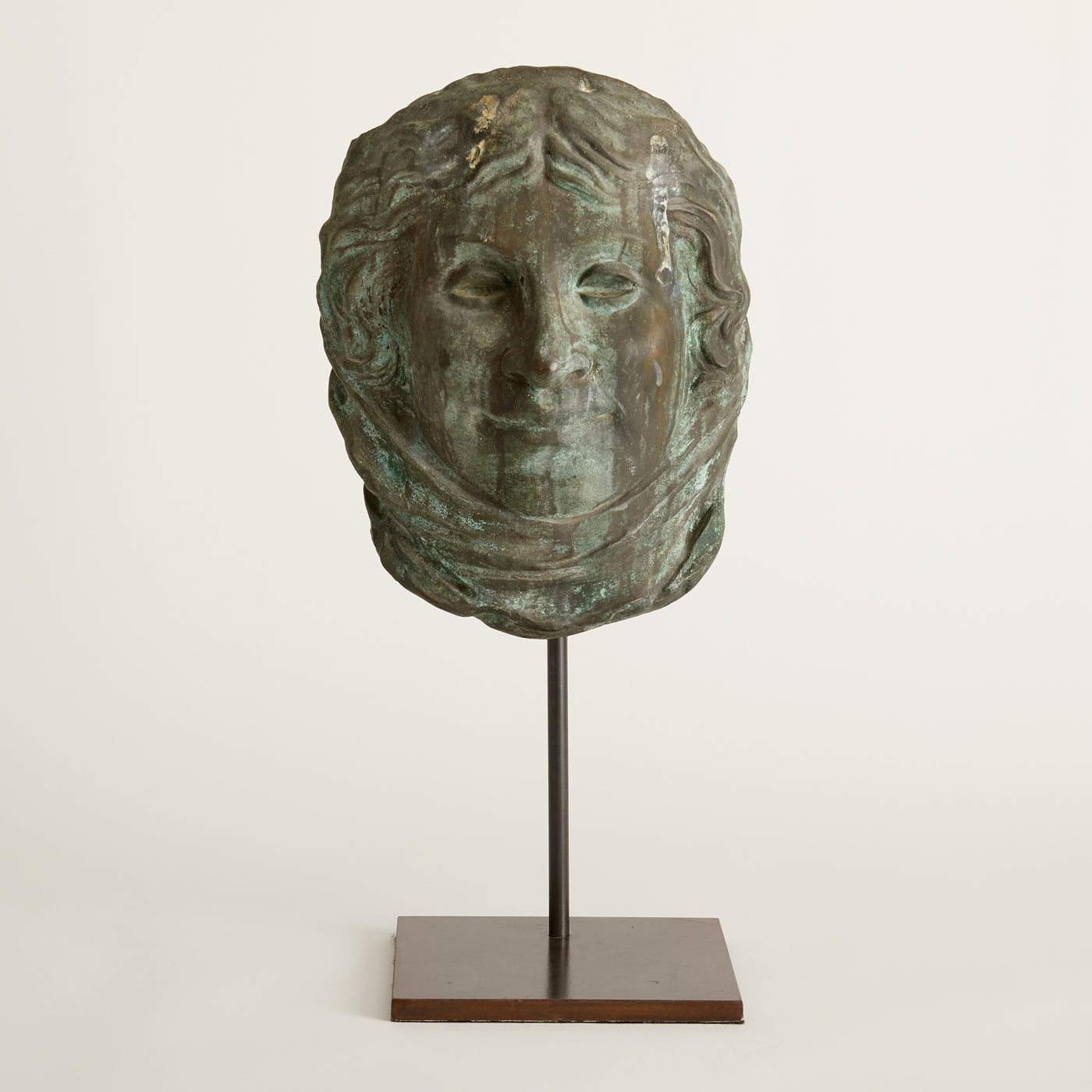 19th Century Bronze Relief of a Woman's Face