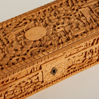 Finely Carved Sandalwood Cantonese Box