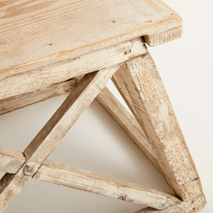 French White Washed Wooded X Face Table