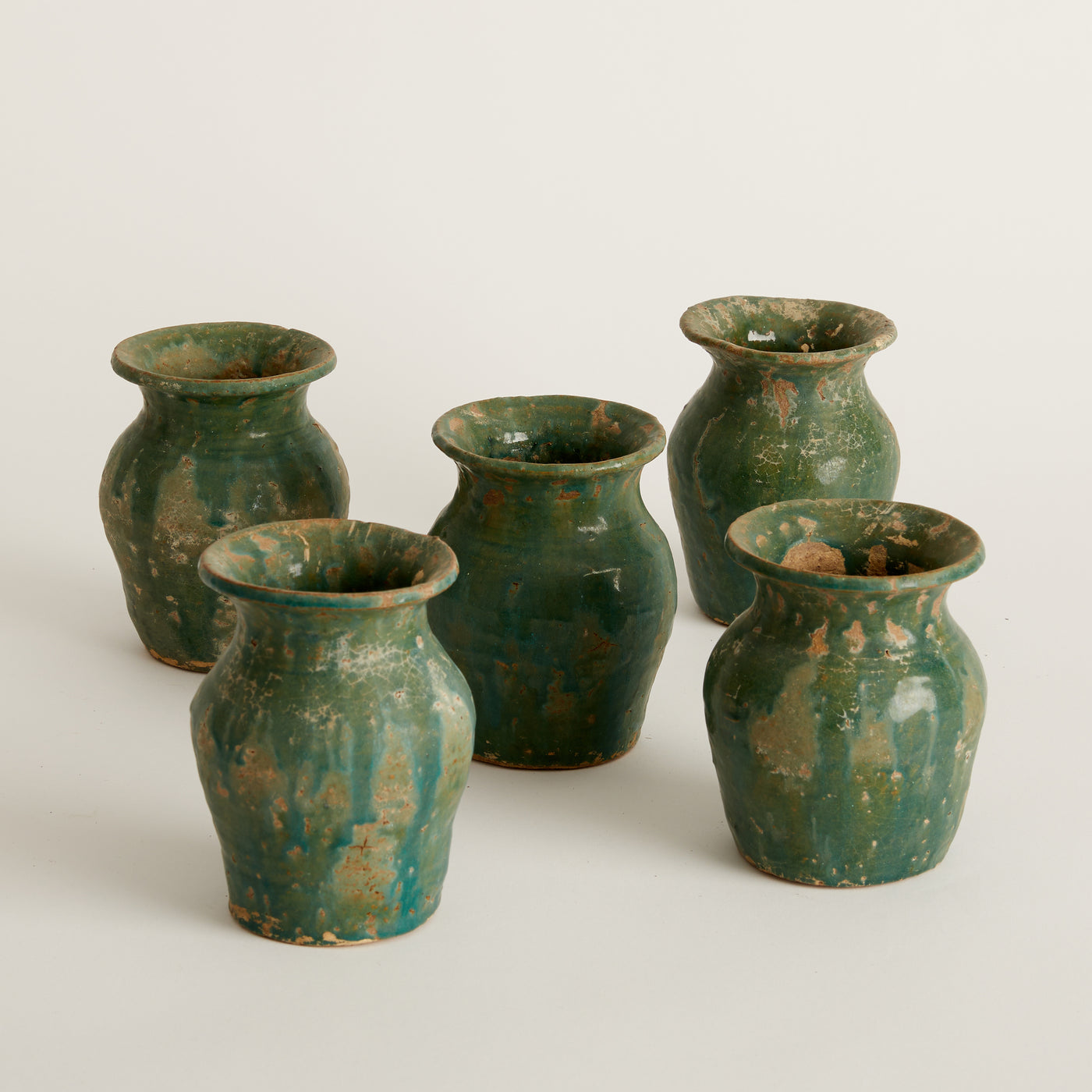 Indonesian Green Glazed Ceramic Pots