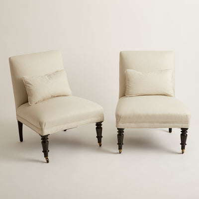 Pair of Antique Slipper Chairs, French