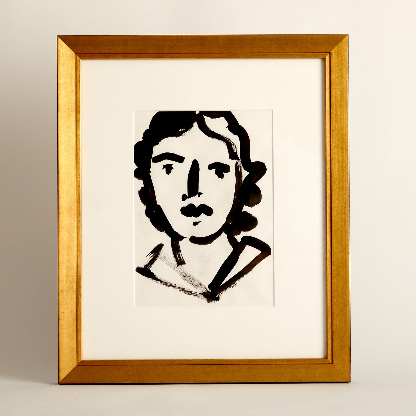 Large Portrait with Gold Frame by Luke Hannam
