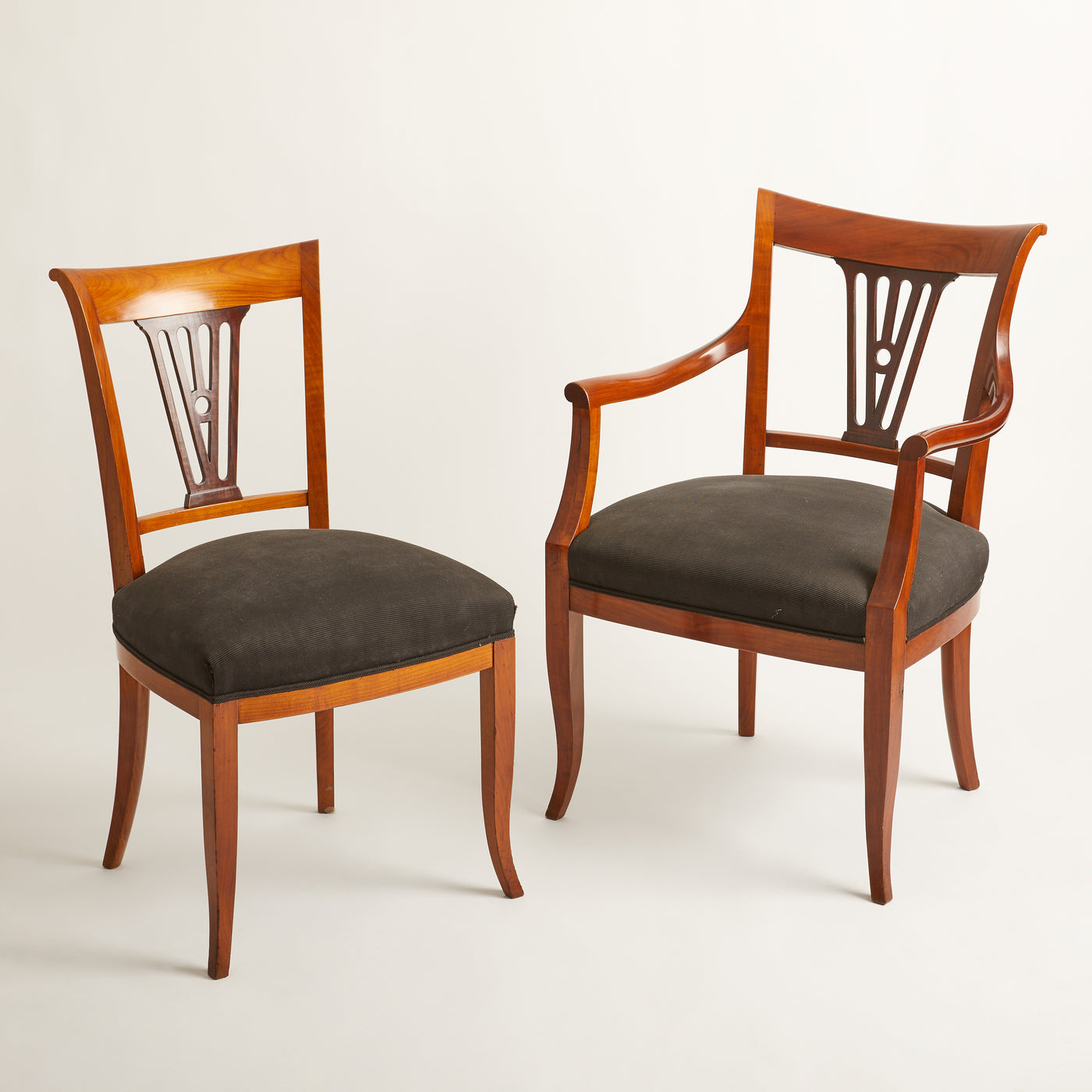 Set of 4 Fruitwood Classical Biedermeier Chairs