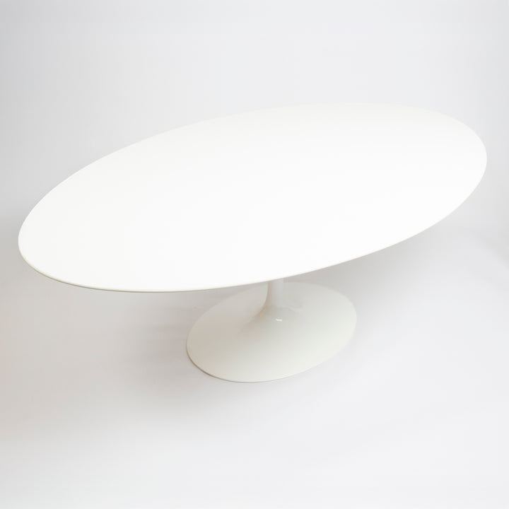 Vintage Aero Saarinen for Knoll 78" Oval Tulip Dining Table in White Laminate
