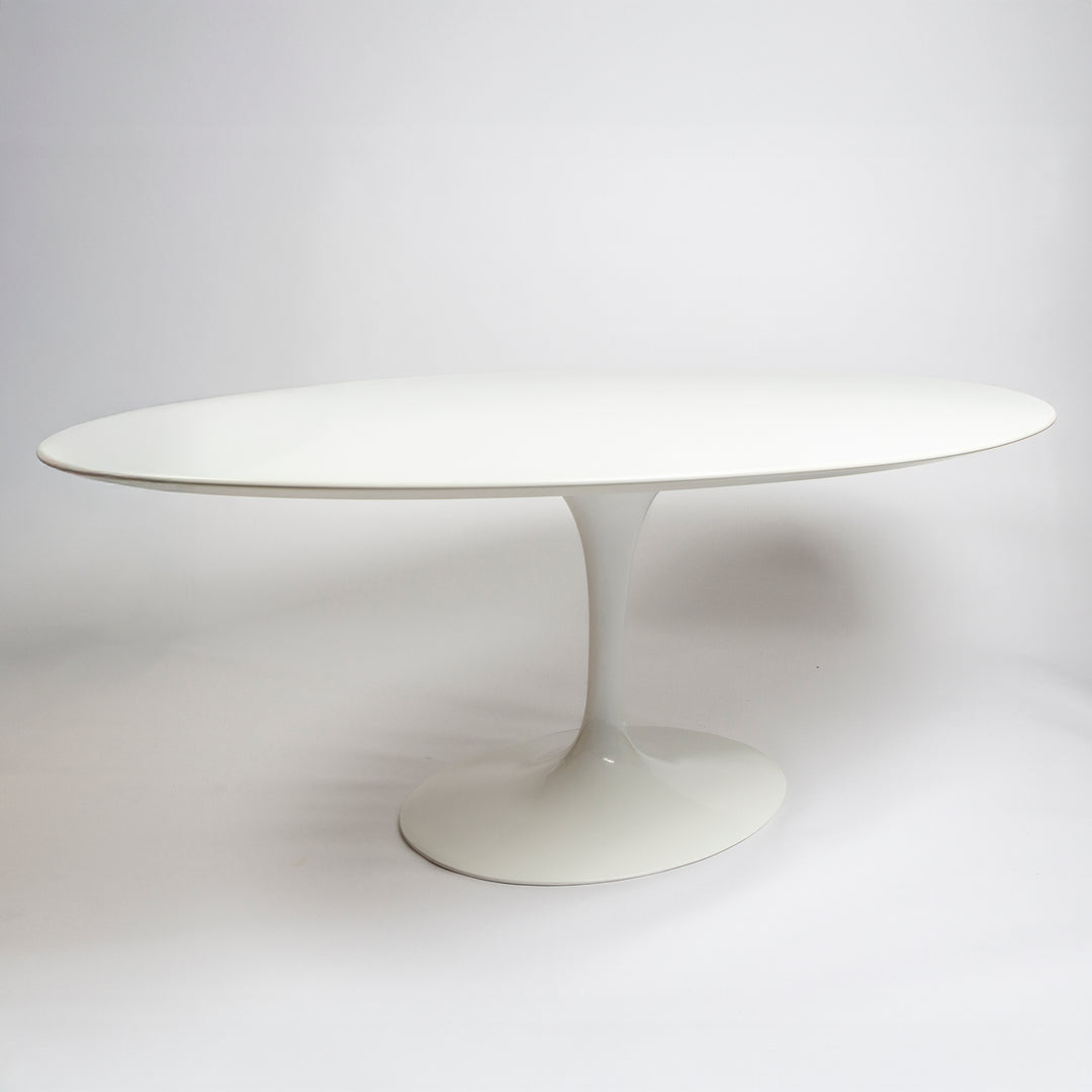 Vintage Aero Saarinen for Knoll 78" Oval Tulip Dining Table in White Laminate