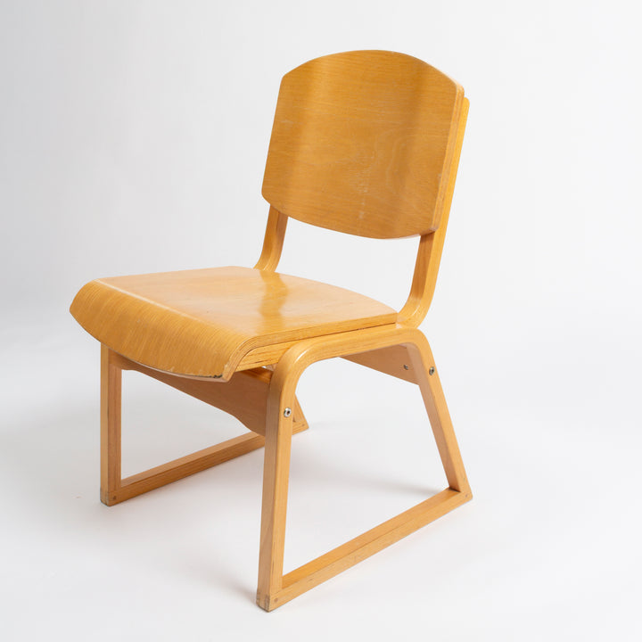 Set of 4 Vintage Wood Desk / Side Chairs by Keith Muller &amp; Michael Stewart for Ambiant Systems